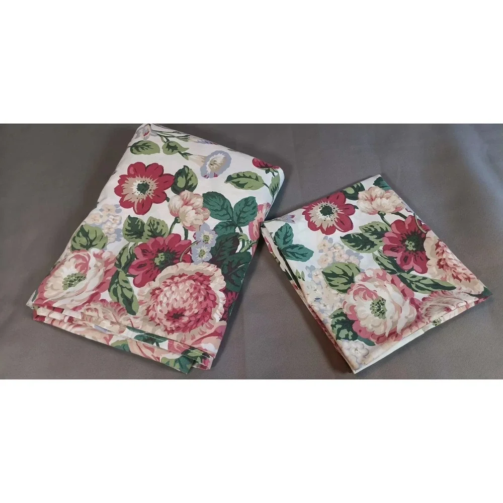 vintage cannon floral 2pc twin sheet shabby chic 90s cottagecore french country